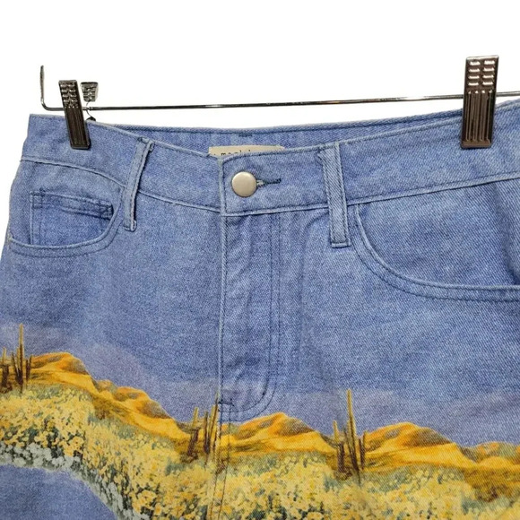 Machine Desert Print High Waist Jeans - Picture 5 of 9